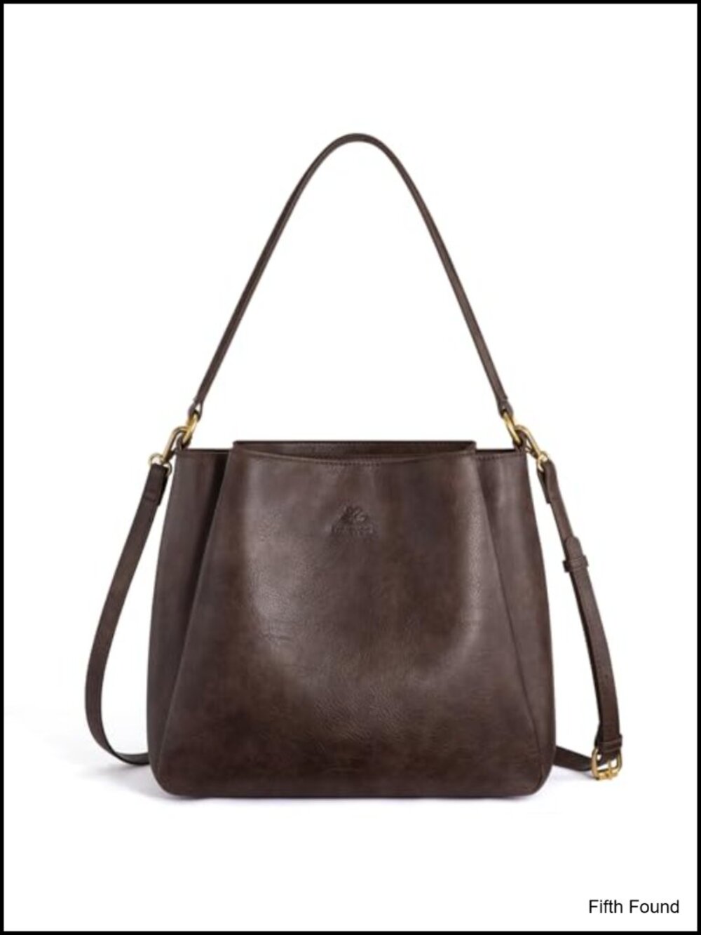 Vegan Leather Hobo Bag with Triple Compartments